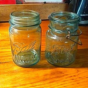 Ball canning jars.